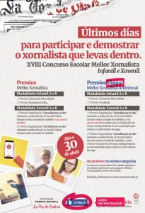 5. Anuncio de convocatoria concurso “Mejor Periodista Infantil y Juvenil” - Patrocinador: ViAQUA