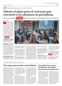 2. Noticia publicada en La Voz de la Escuela dando a conocer el concurso La Voz de la Escuela - Patrocinador: Norvento.