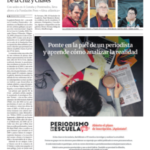 1. Anuncio Convocatoria concurso Periodismo en la Escuela en La Voz de Galicia - Patrocinador: Norvento